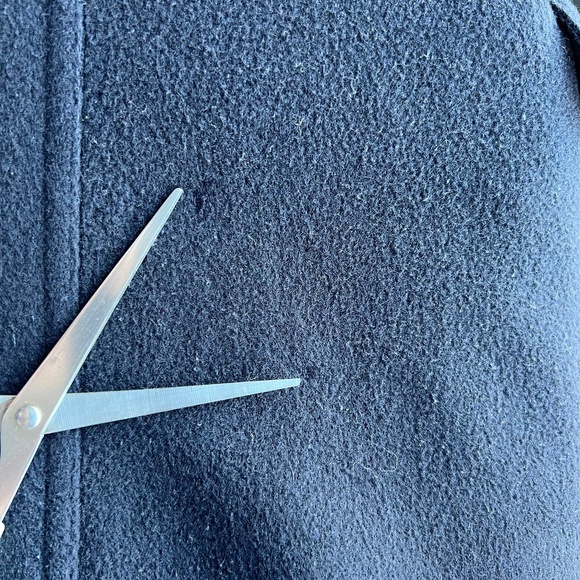 J. Crew Wool Cashmere Blend Cropped Pea Coat Navy sz L - Picture 12 of 13